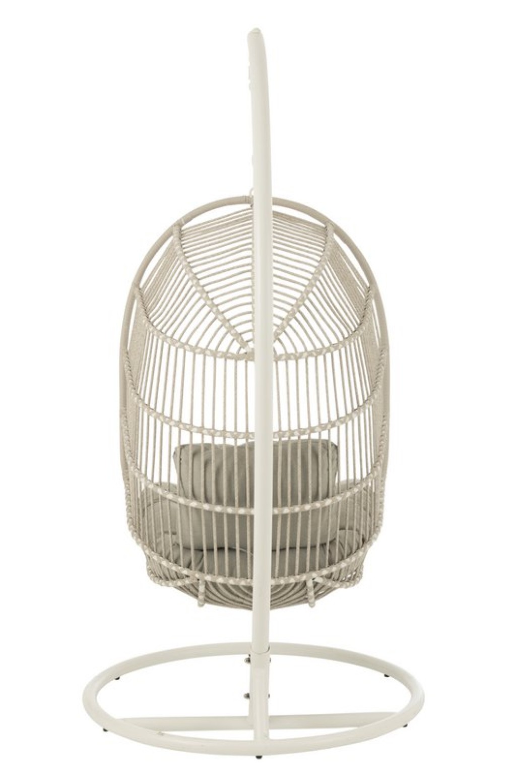 J-line hanging chair+cushion Egga metal/cord gray