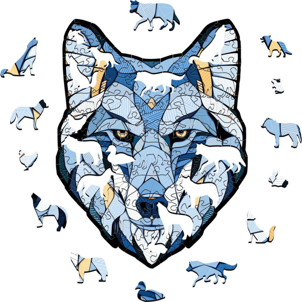 Eco Wood Art (EWA) Houten Legpuzzel Wolf, Size S, 3564, 24,6x19x0,4cm