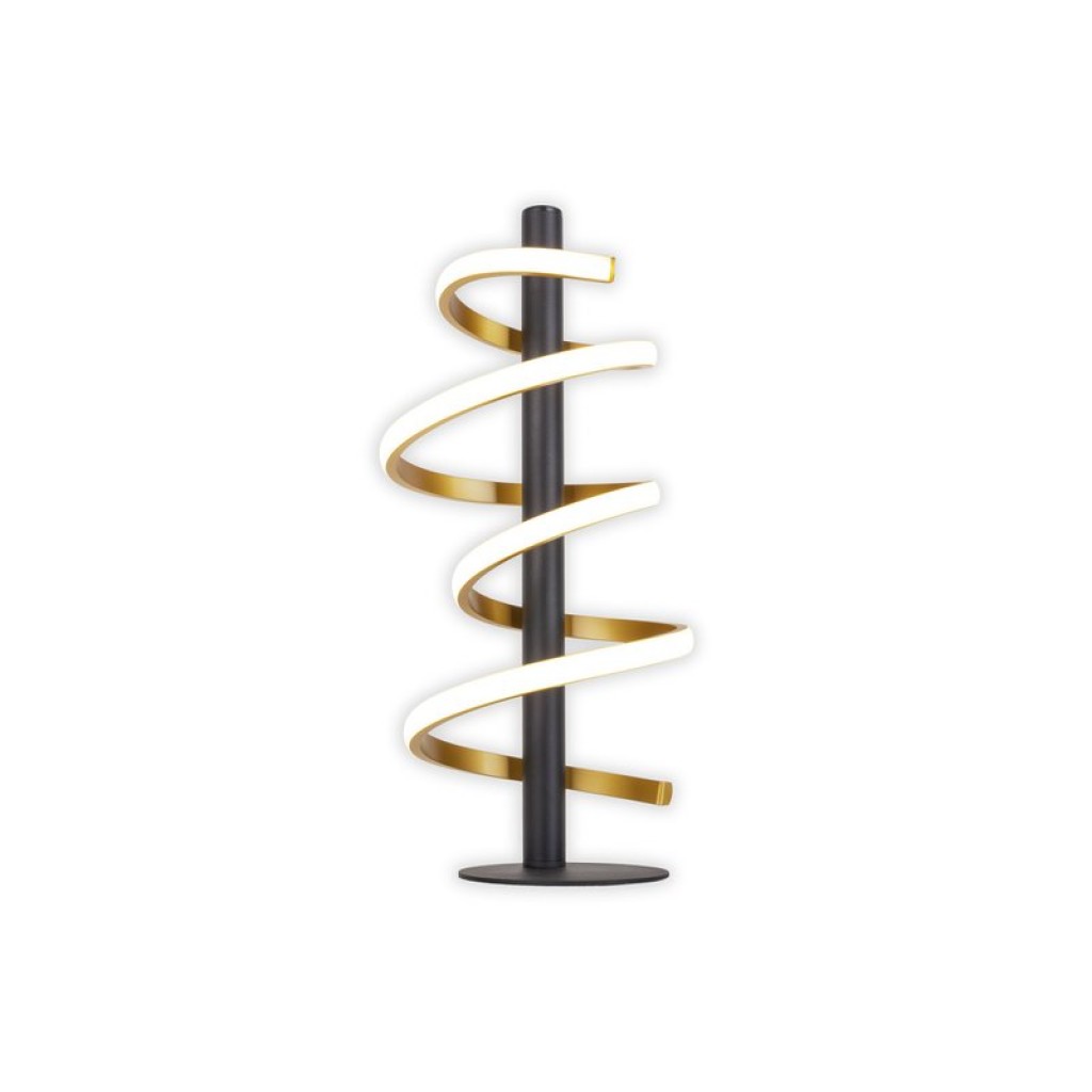 LED Tischleuchte "BELLEZA", moderne Tischlampe aus Metall und Kunststoff in Schwarz, Gold und Weiß, mit fest verbauten LEDs, 50 cm hoch, Beleuchtung für Wohnzimmer, Esszimmer, Schlafzimmer oder Büro.