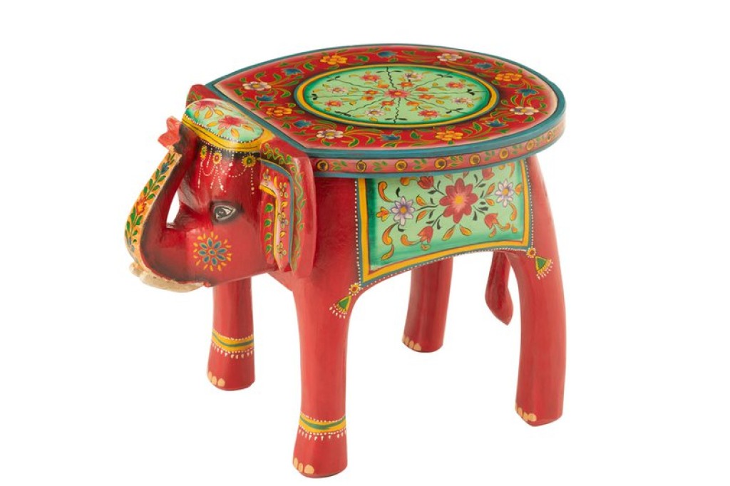 J-Line Stool Elephant Mumbai Mango Wood Mix
