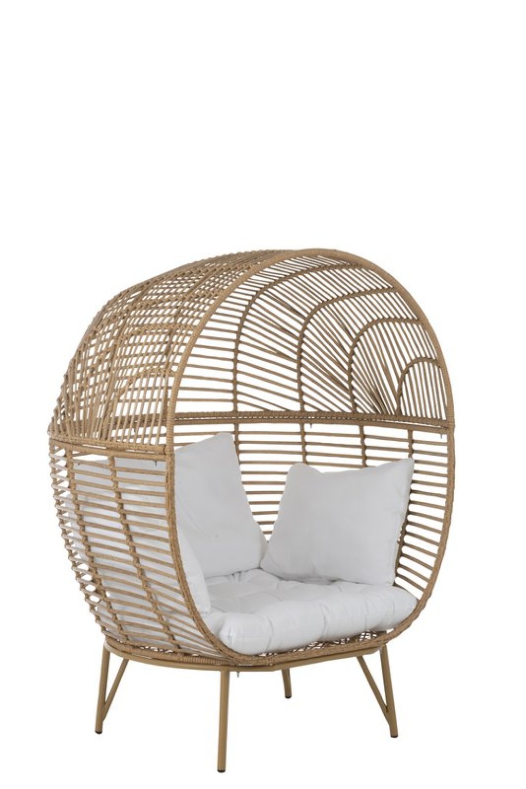 J-Line lounge chair Oval - steel - natural