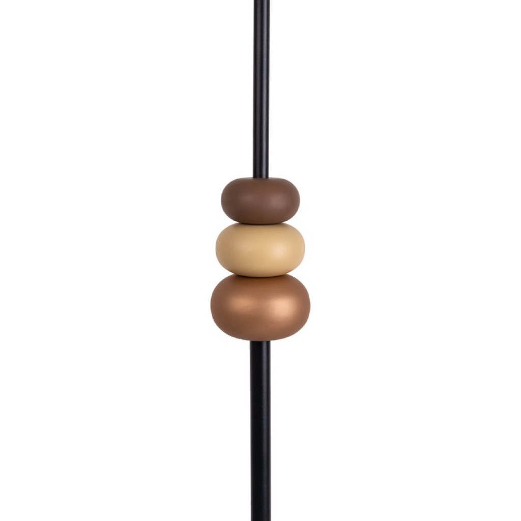 Standing lamp "Elina" 155 cm high, Ø 38 cm, metal in black/brown, text blower in white, E27