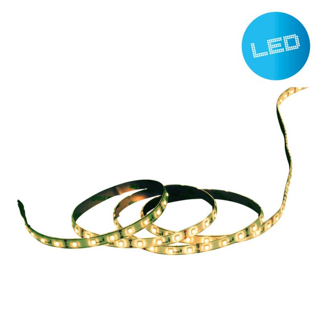 LED "Stripe" approx. 5 m long, with 2 flex binders and plug -in power supply; 300 LEDs, yellow.