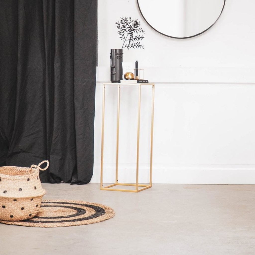 Pillar - Metal/Glass - Gold - 30x30x80cm