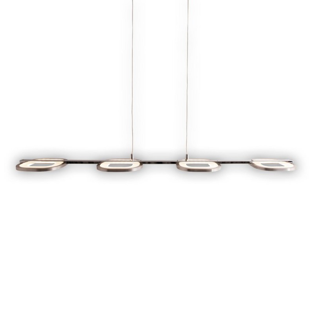 LED pendant light "Beam" made of metal and plastic in steel-blank, with integrated LED