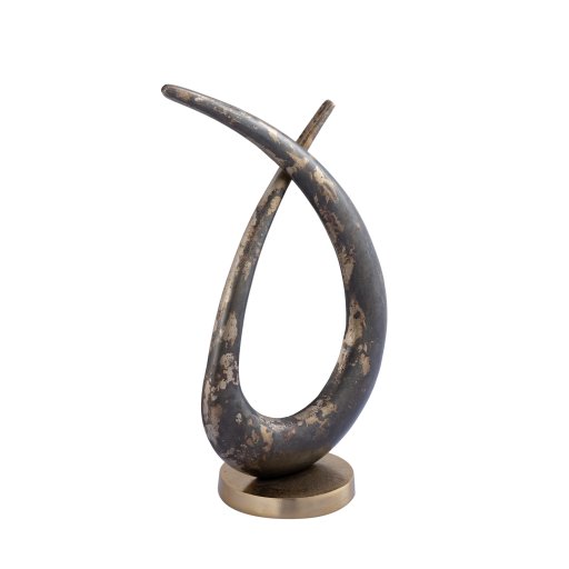 Kayen Gold Alu Loop Shaped Statue Rustic Finish
