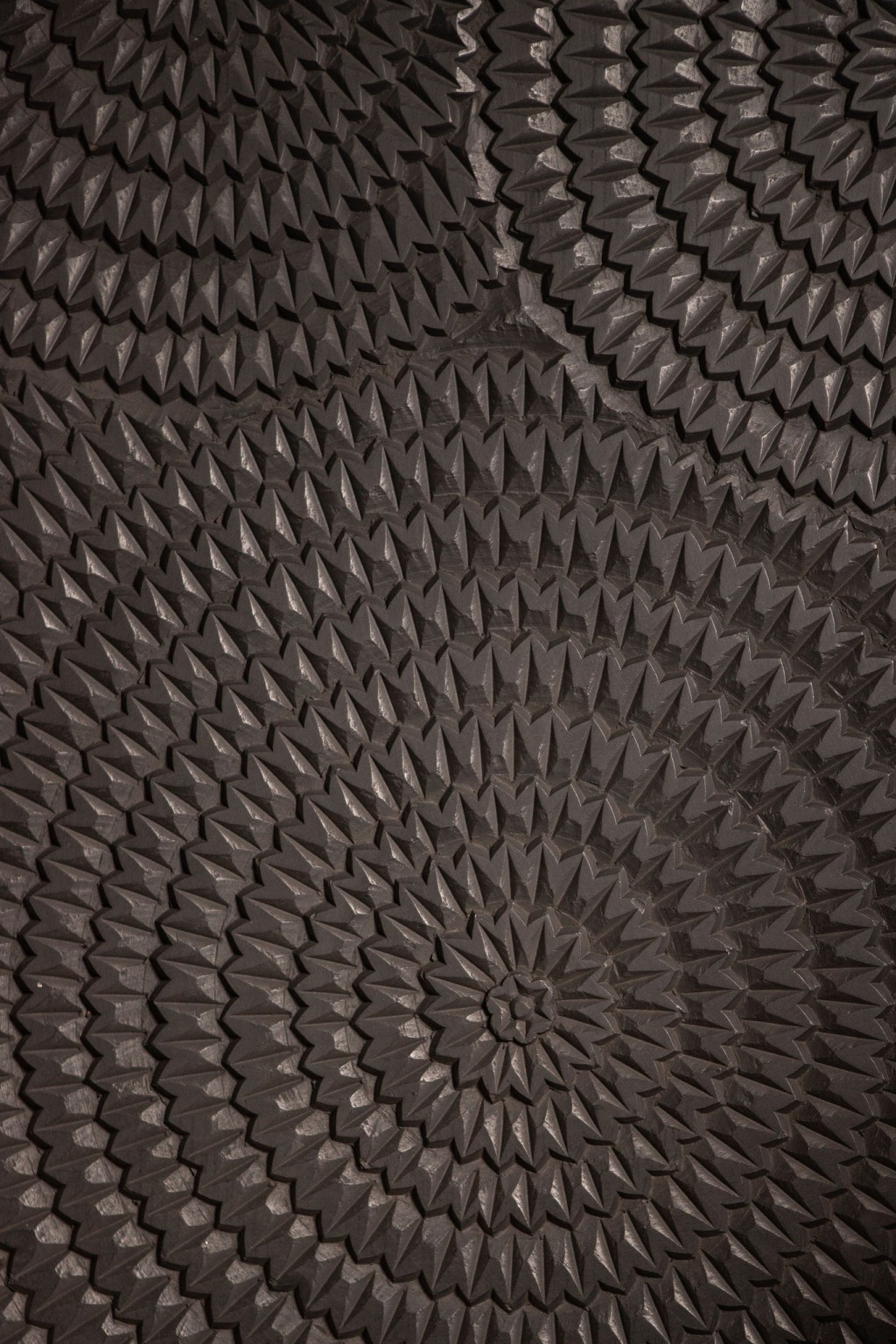 Levya Black Wooden Rect Wall Panel Round Pattern