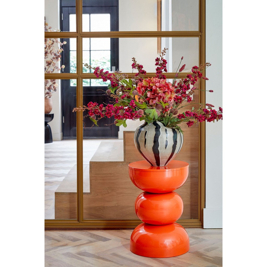 Luna Bijzettafel - H46 x Ø32 cm - IJzer - Oranje