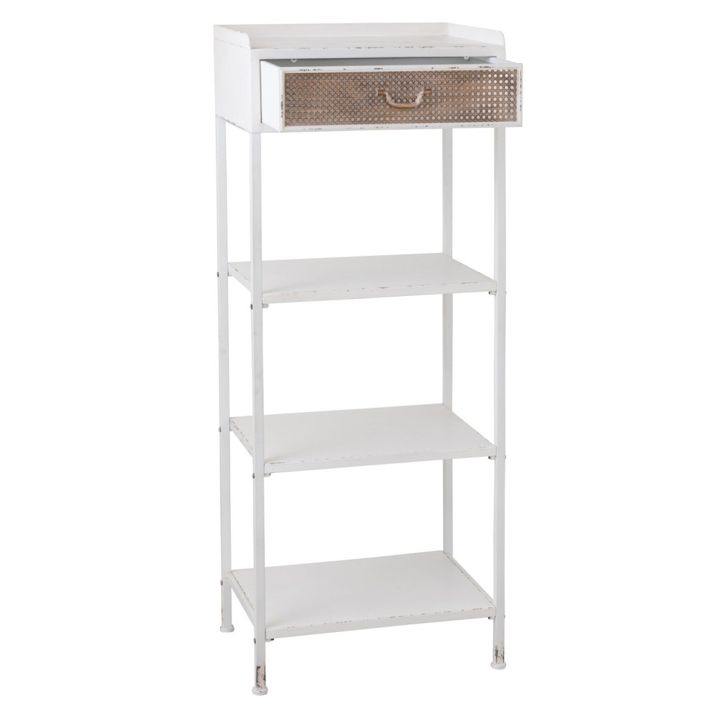 J-Line rek 1 Lade + 3 Legplanken - metaal - wit