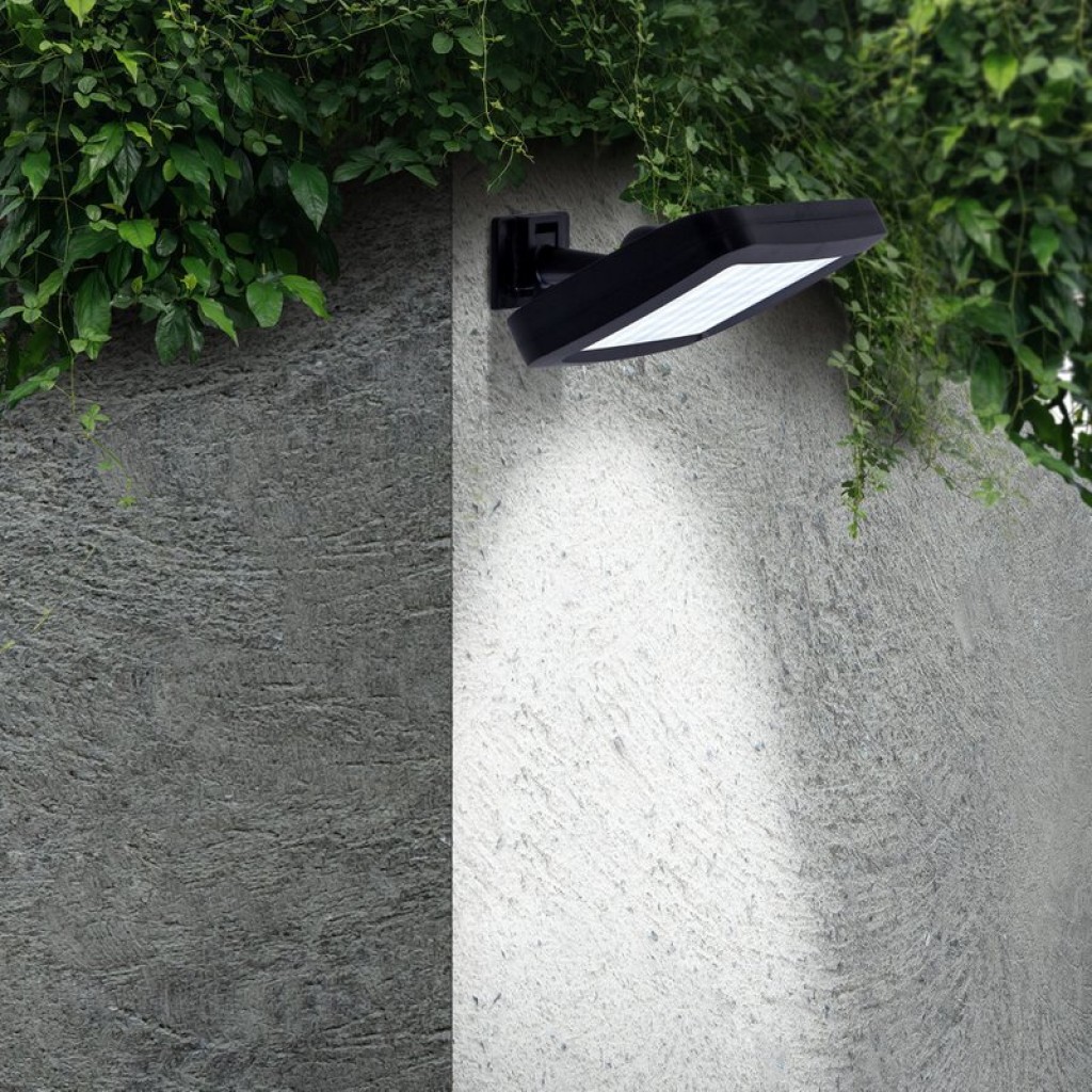 2er-Set LED Solar Außenwandleuchte "PEPE" , für Außen, Wandleuchte - Kunststoff in Schwarz, mit integrierter LED - Wandleuchten außen