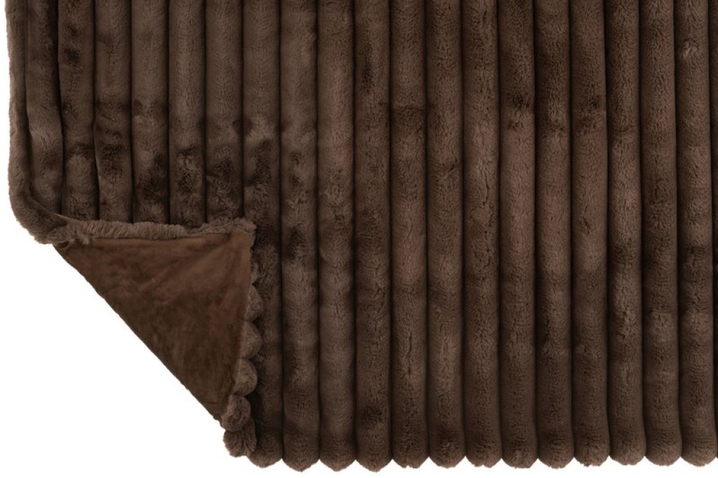 J-Line Plaid Large Corduroy Polyester Chocolate