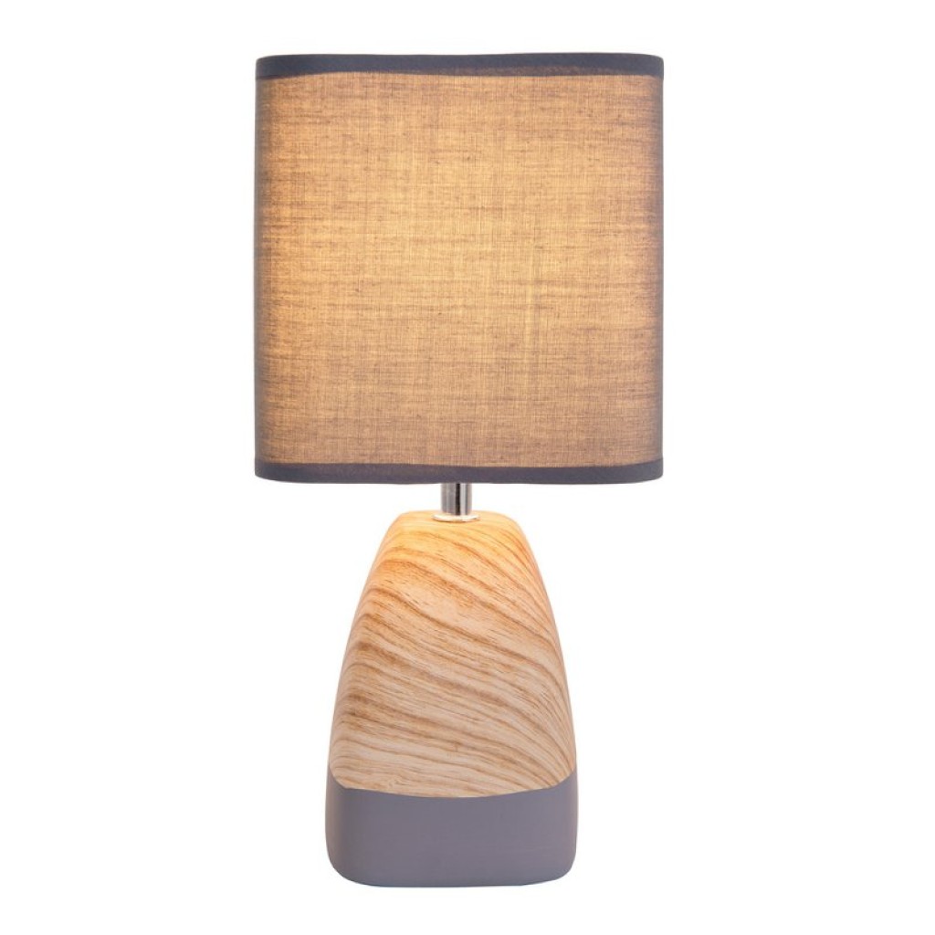 Ceramict table lamp "Cremona" made of ceramic in brown/gray with E14 socket, table lamp for living rooms 31 cm high