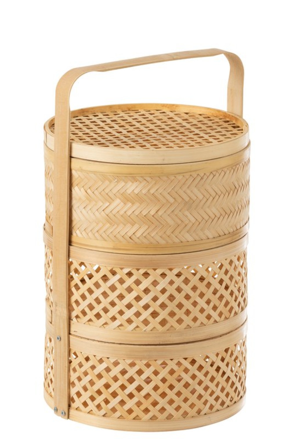 J-Line storage basket 3 compartments - bamboo - natural