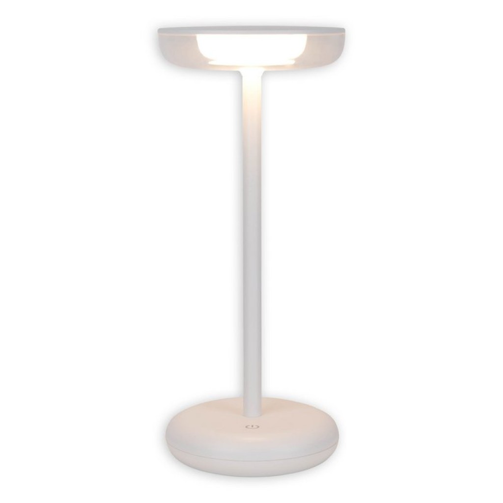 Cordless tablet light "Pasi" for outside and inside, made of metal and plastic in white, dimmable, with touch and memory function, approx. 26 cm high
