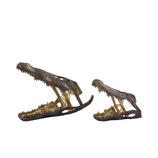 Lizee Brass Casted Alu Crocodile Head Statue L