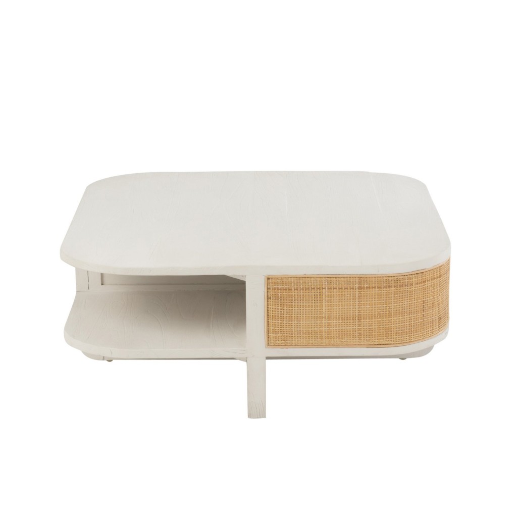 J-Line Salontafel Molly Exotiek Hout/Rotan Wit