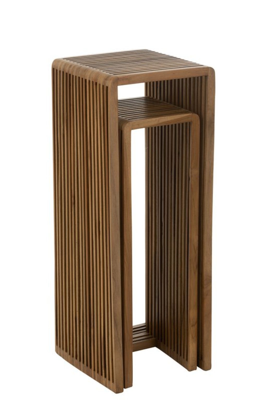 J-Line side table Cube Recycled Teak - natural wood