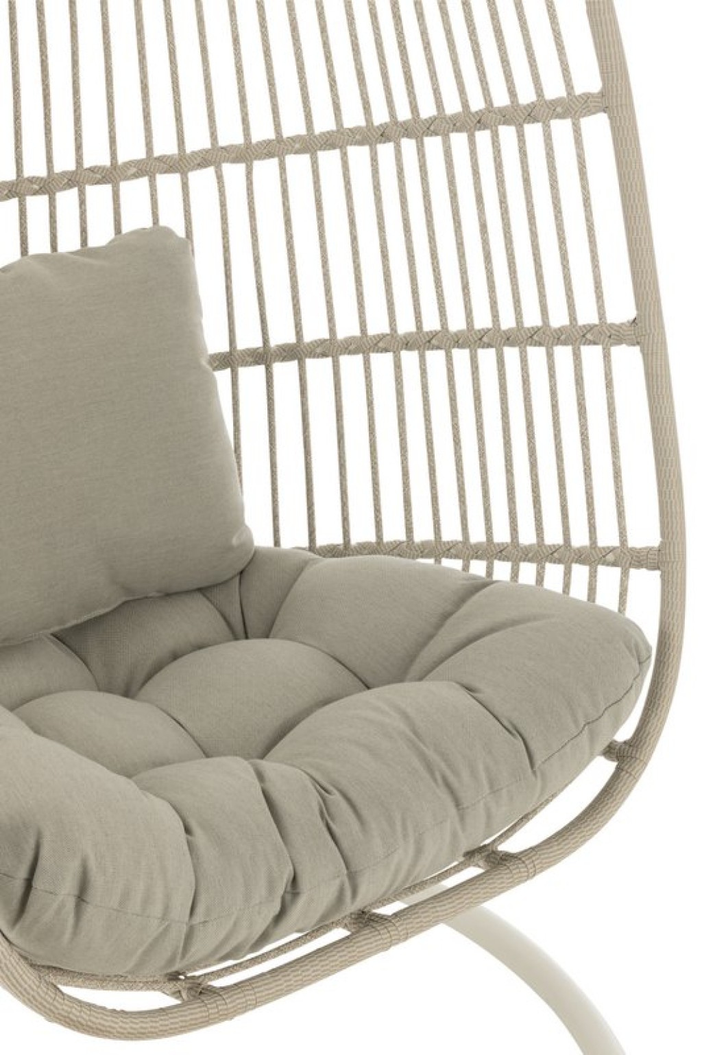J-line hanging chair+cushion Egga metal/cord gray
