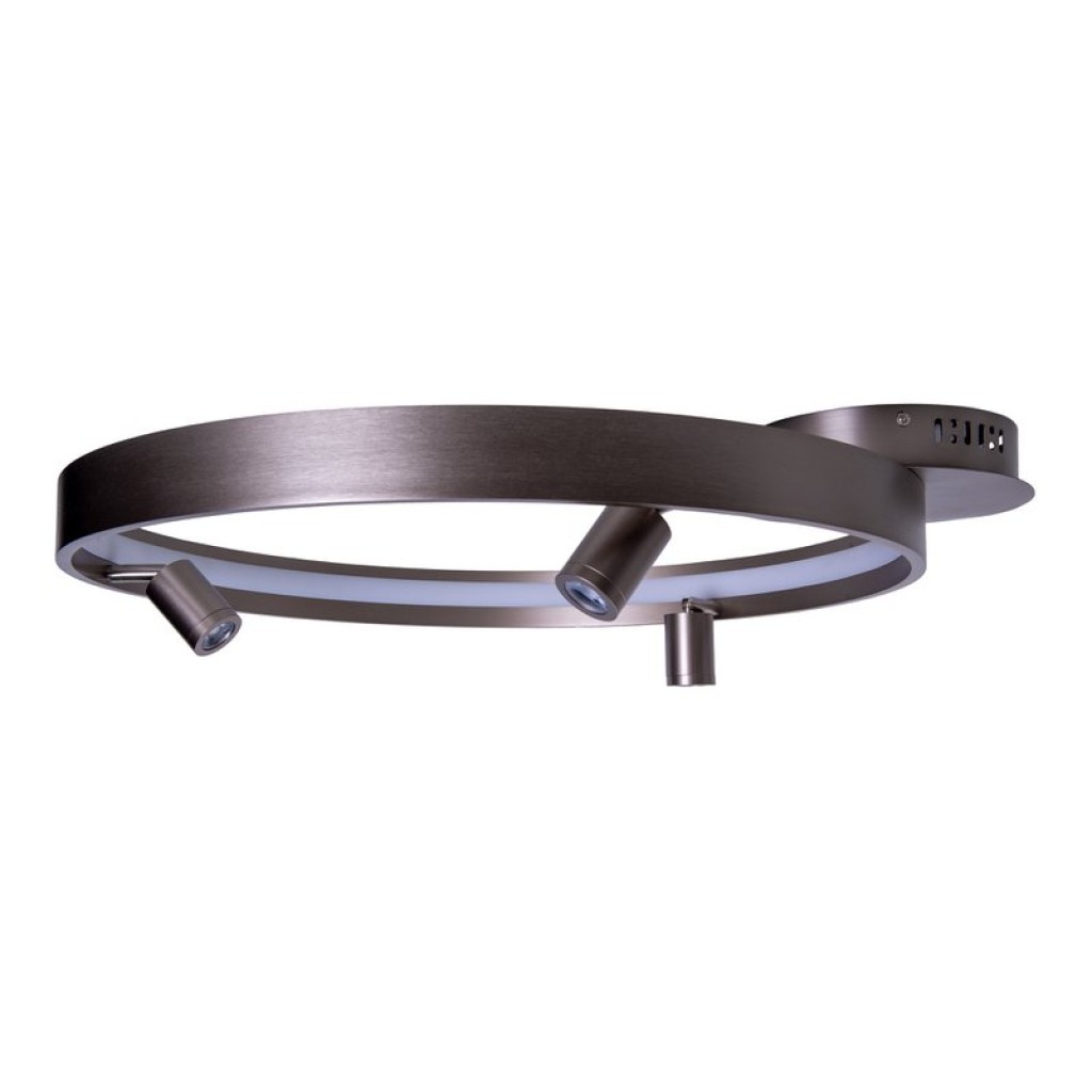 LED Deckenleuchte "TRISTAN", moderne Deckenlampe aus Metall und Kunststoff in Stahl-blank, die LEDs sind fest verbaut. Mit ca. 58 cm Ødie ideale Beleuchtung für Wohnzimmer, Esszimmer oder Küche.
