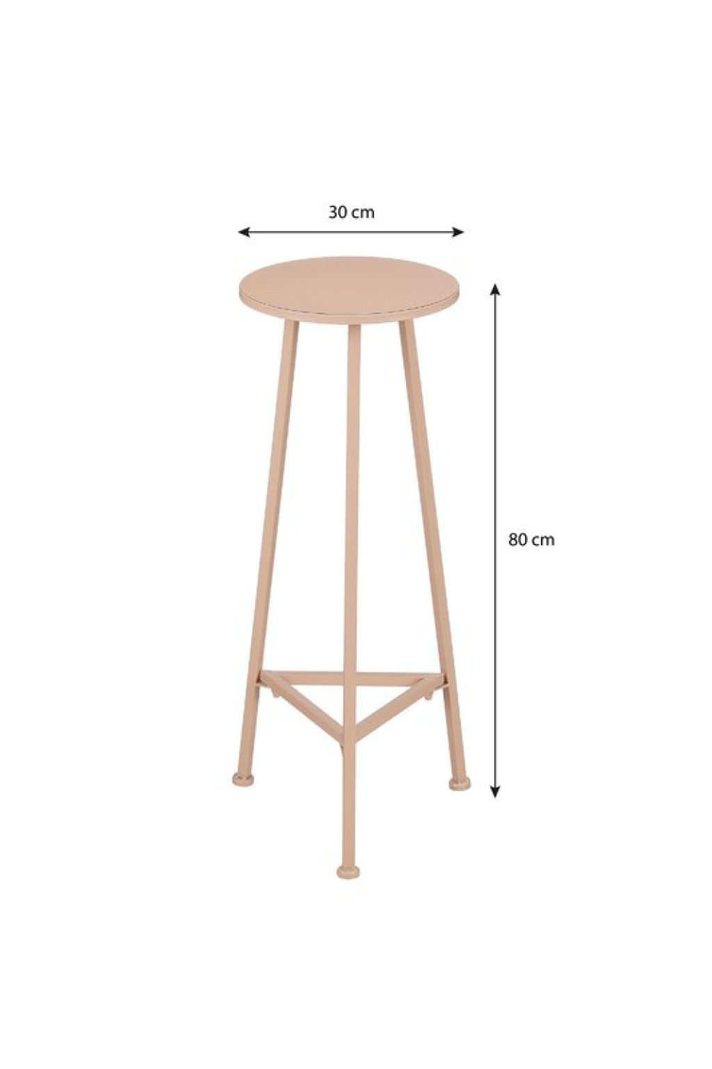 Adine Plant Table - H80 x Ø30 cm - Metal - Light pink