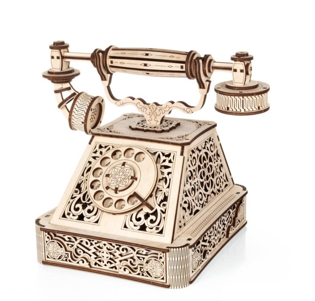 3D wooden puzzle, Retro Telephone, Eco Wood Art, 3861, 21.2x22x27.8 cm