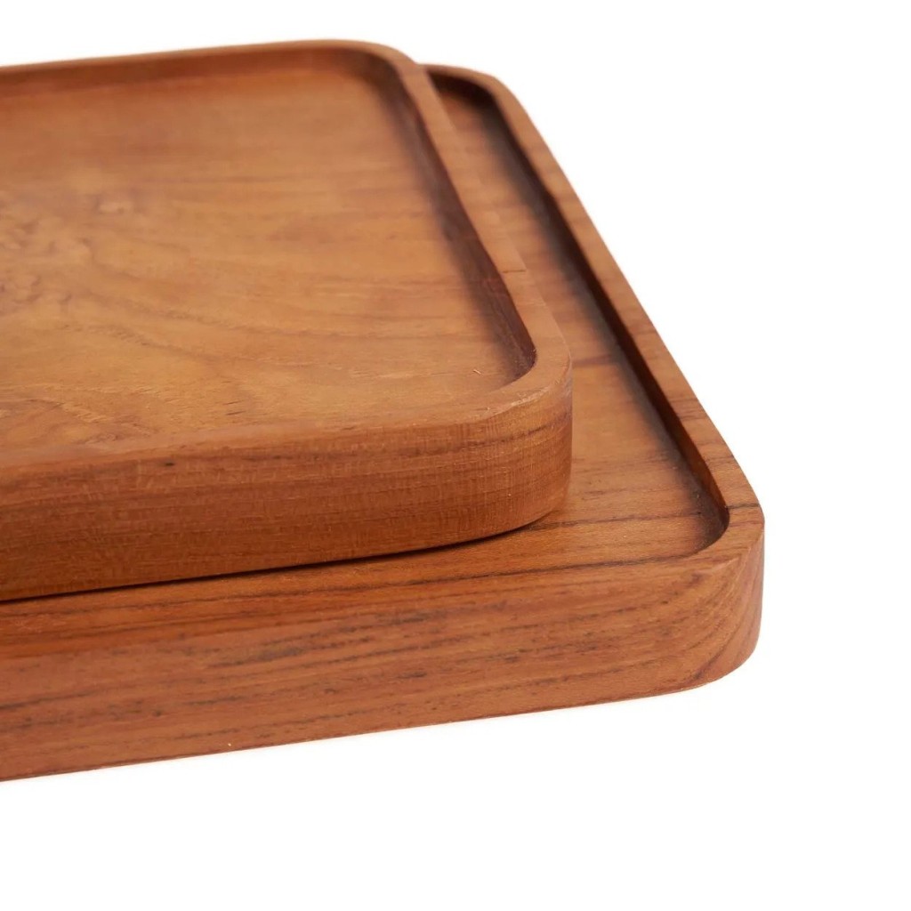 Het Teak Vierkant Bord - Naturel - M