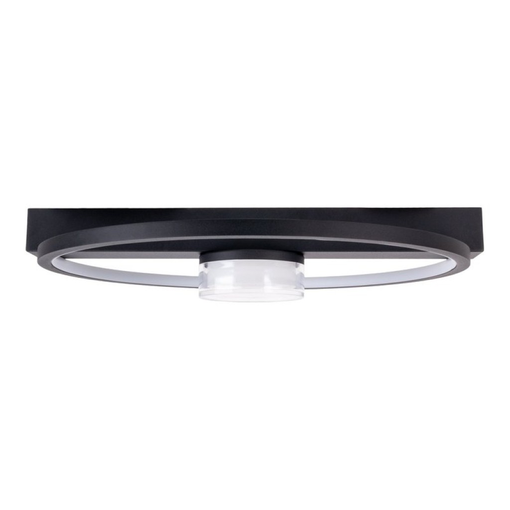LED ceiling light "Cimo" made of black metal and plastic, 40 cm long, dimmable by wall switch
