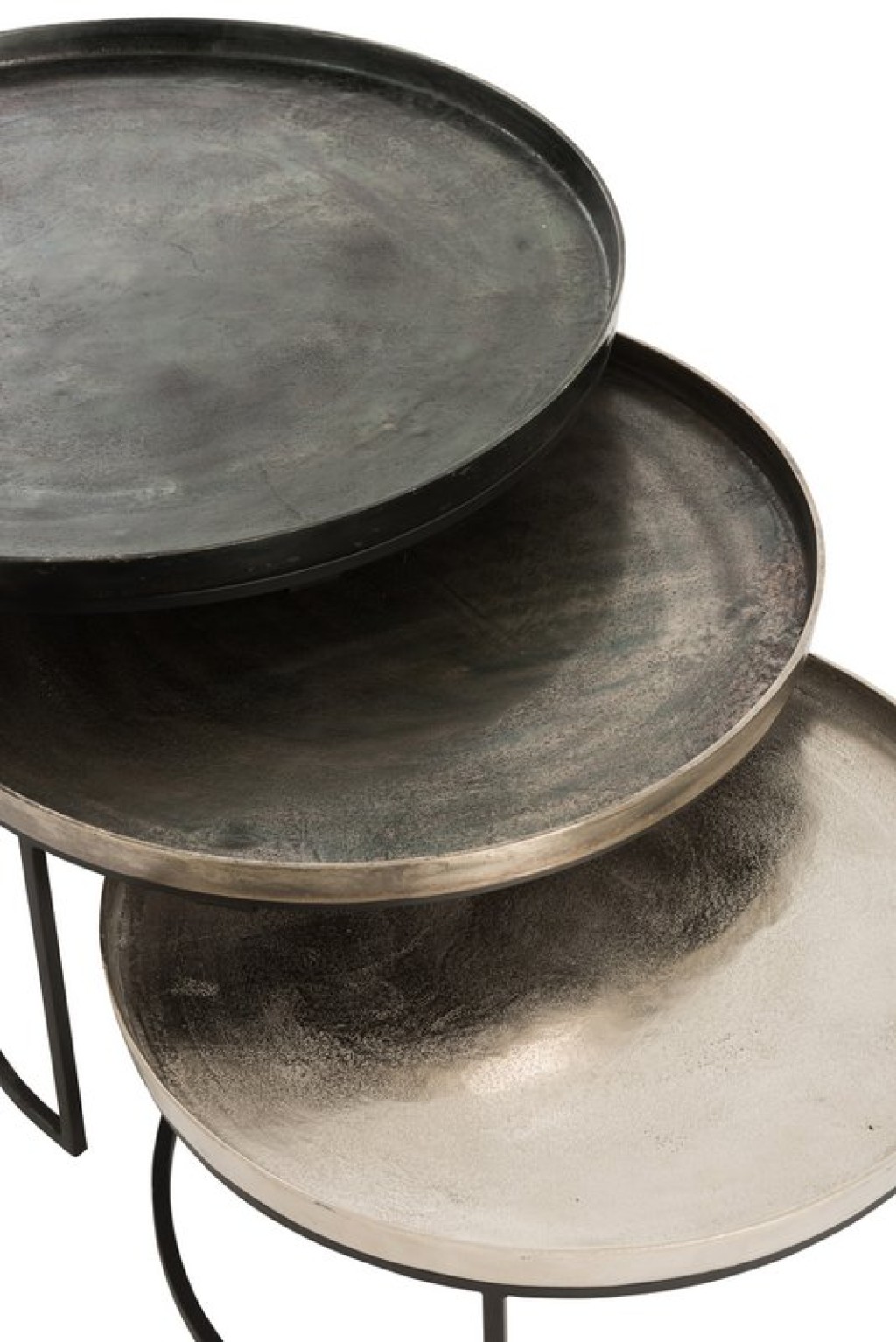 J-Line side table Round - aluminum - black/mix