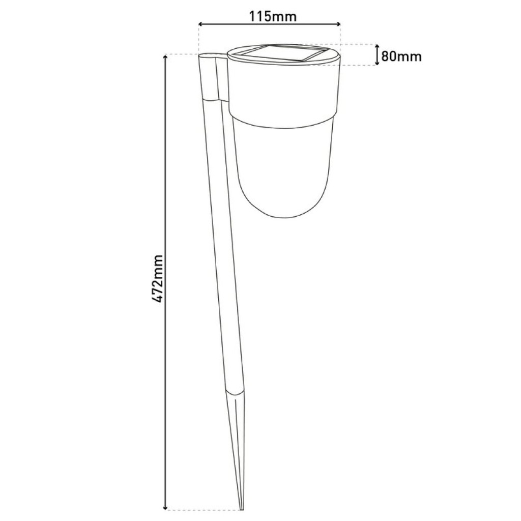 2 Set LED solar skewer "Sina" 47.2 cm high, plastic in black and white, integrated LED, warm white