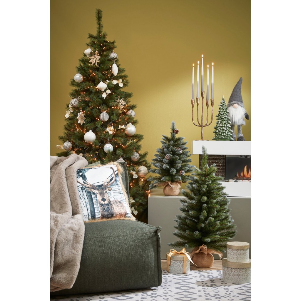 Pittsburgh Kunstkerstboom in Jute - H60 x Ø38 cm - Groen Frosted