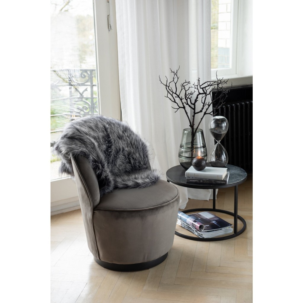 J-Line bijzettafel Oxidize - aluminium/ijzer - zwart/groen