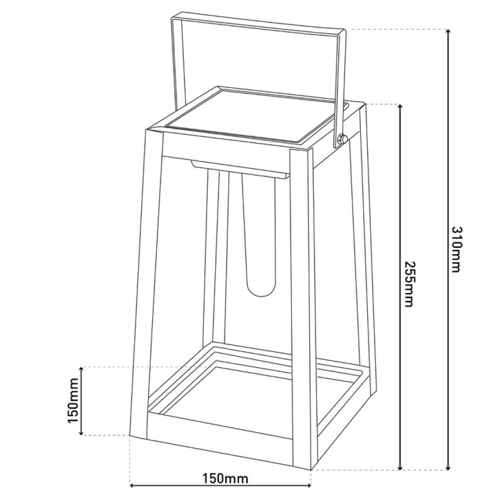 LED decorative lamp, for outside, decoration metal and plastic in black, with integrated LED