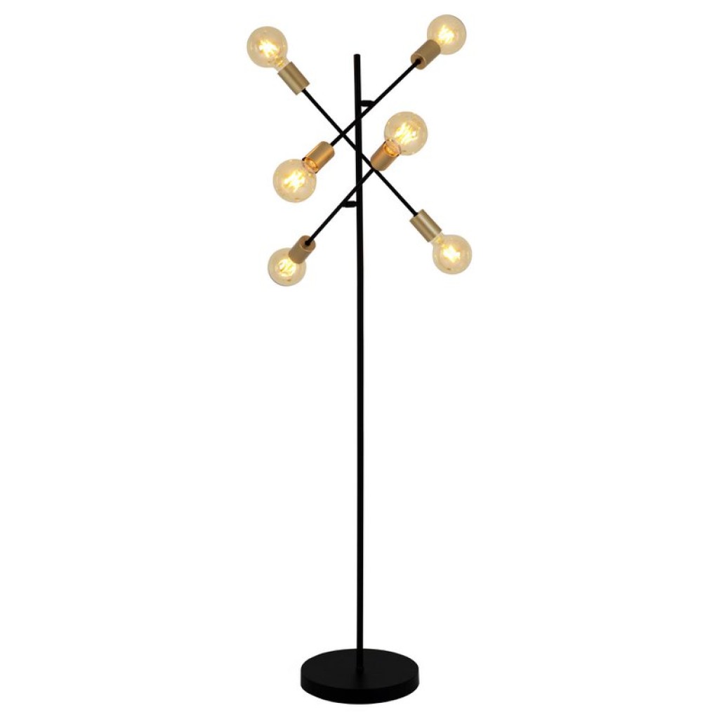 Standing lamp "Modo" made of black in black, versions in gold, E27 socket, floor lamp for living room, dining room, kitchen, hallway, hallway or office, 150 x 49 cm
