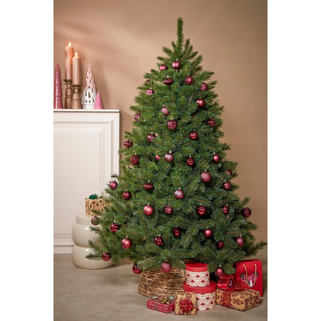 Kerstballen Set - 60 Stuks - Ø7 cm - Onbreekbaar - Donkerrood