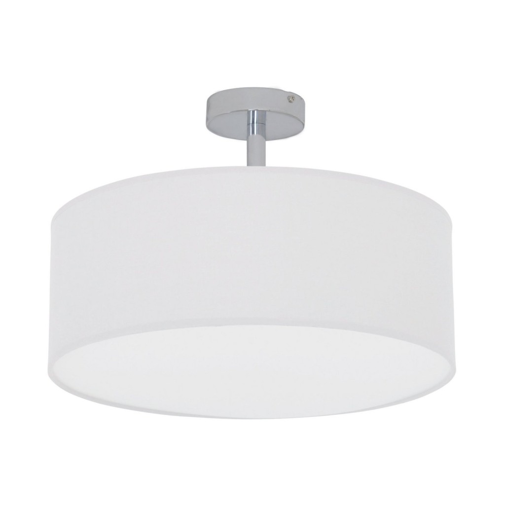 Textielplafondlicht "New York", klassieke plafondlamp met tekstbladen in wit, E27 -aansluiting, 40 cm diameter, geschikt voor de hele woonruimte