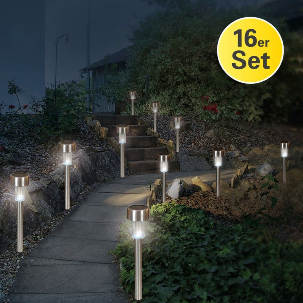 16er-Set LED-Solar-Erdspieß