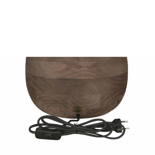 Peake Brown Mango Wood Round Table Lamp Big