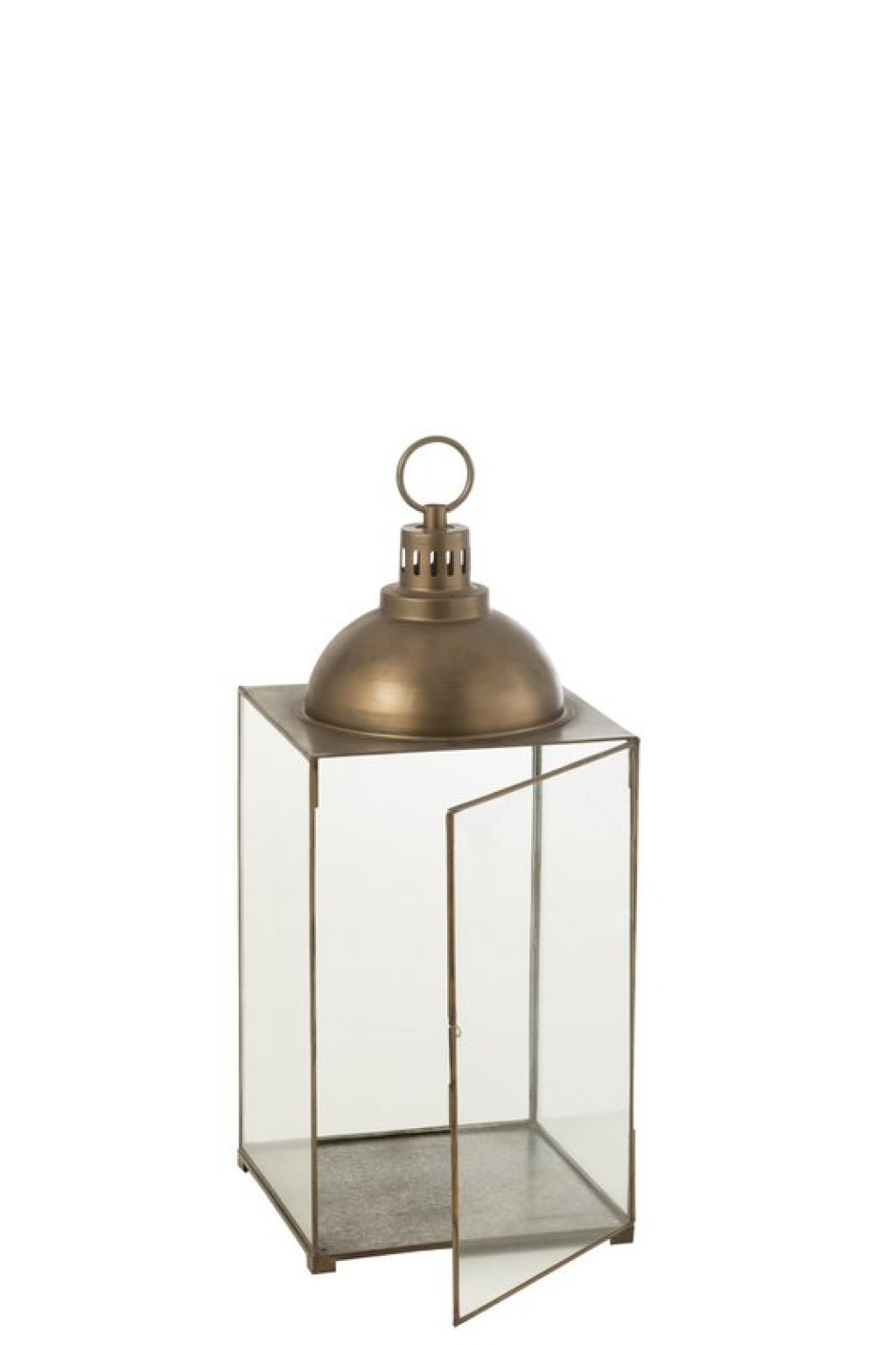 J-Line lantern Hagrid - glass/iron - bronze - medium