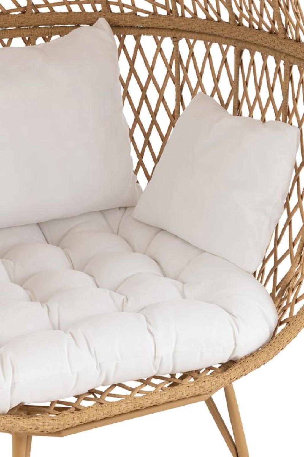 J-Line Lounge Chair+Cushions Eva Metal/Reed Beige