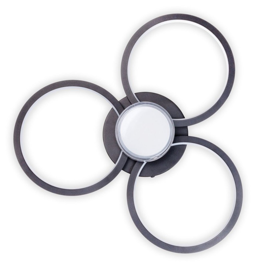 LED ceiling light "Cimo" made of black metal and plastic, Ø approx. 43.6 cm, dimmable by wall switch