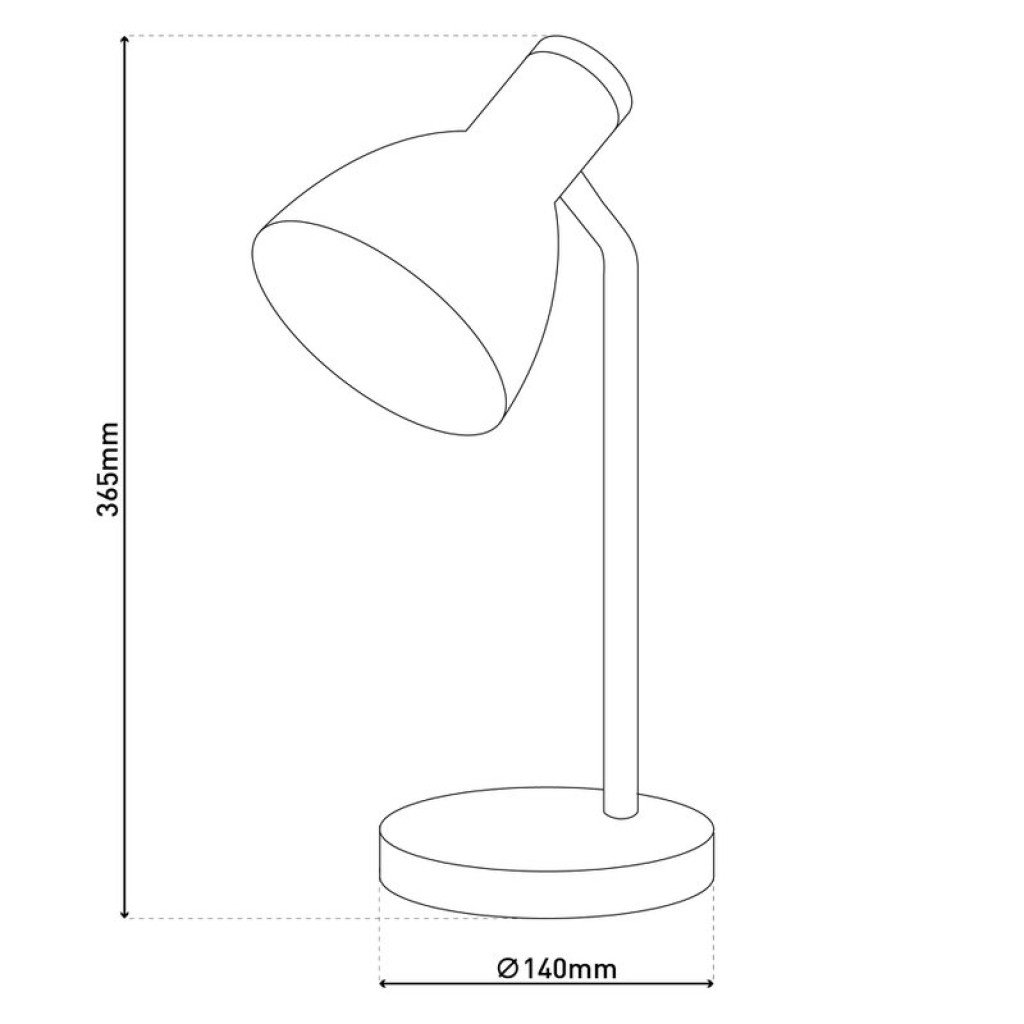 "Marie" desk lamp made of metal and wood, E14, white, 36.5 cm high