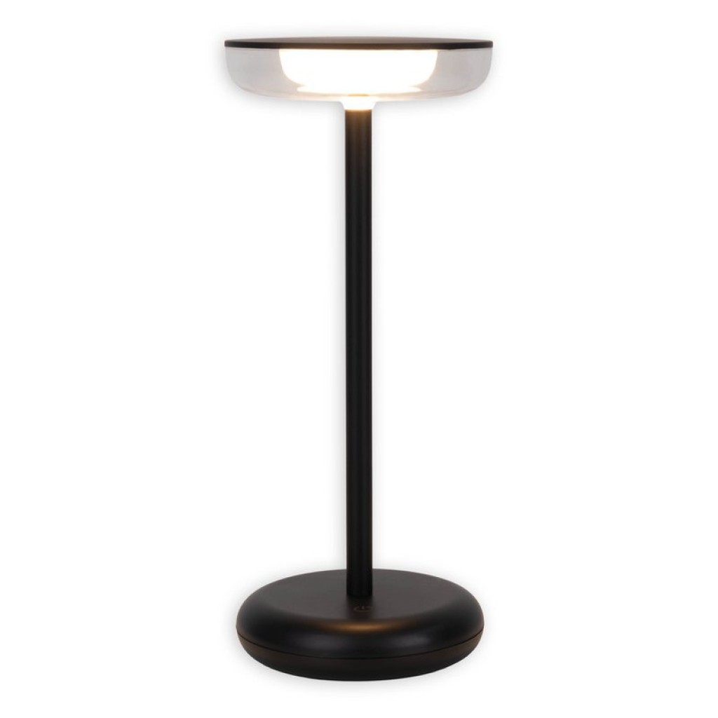 Cordless tablet light "Pasi" for outside and inside, made of metal and plastic in black, dimmable, with touch and memory function, approx. 26 cm high