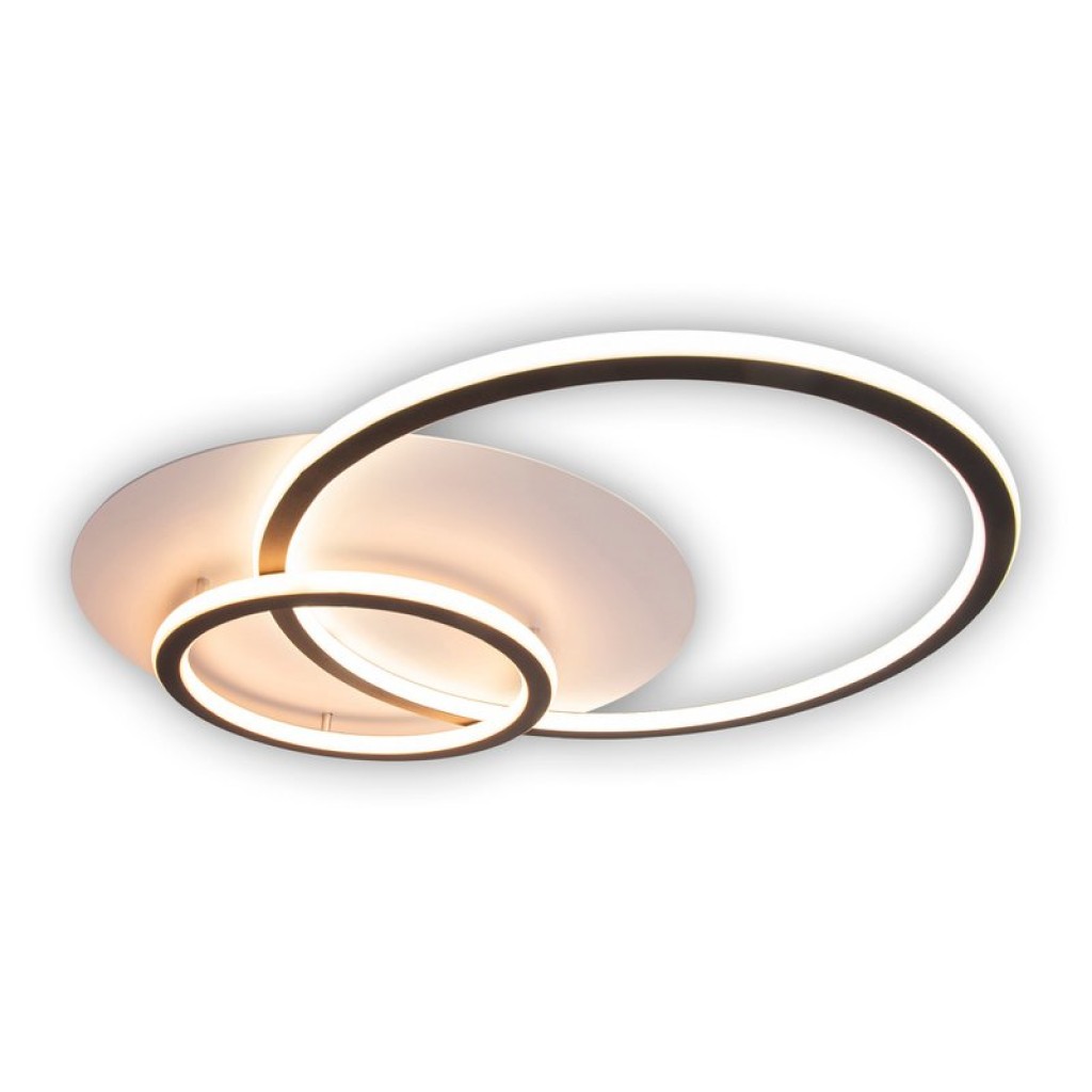 LED ceiling light "Kirk", made of metal in black, integrated LEDs, lighting for living room, office or entrance area