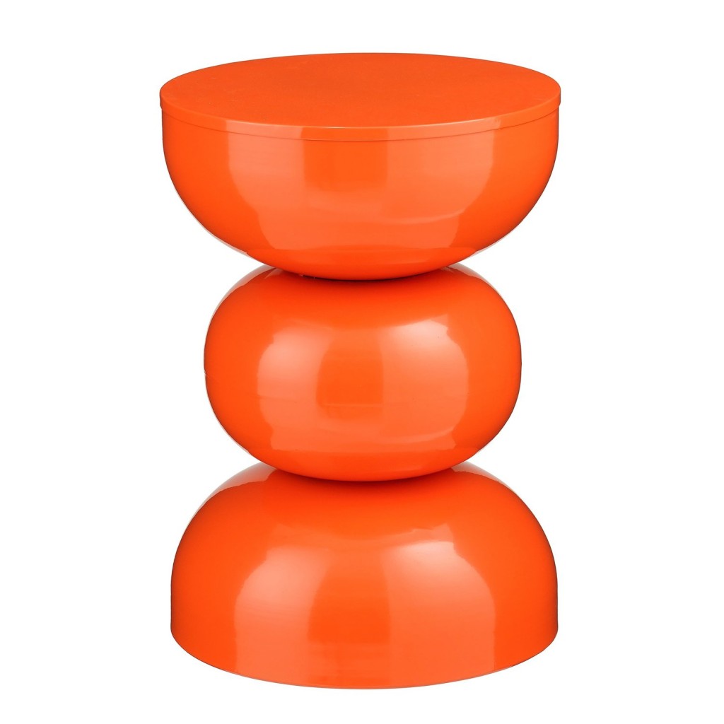 Luna Bijzettafel - H46 x Ø32 cm - IJzer - Oranje