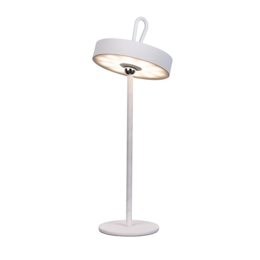 LED battery table lamp magnetically "Ella" for outside and inside, made of metal and plastic in white, 35 cm high