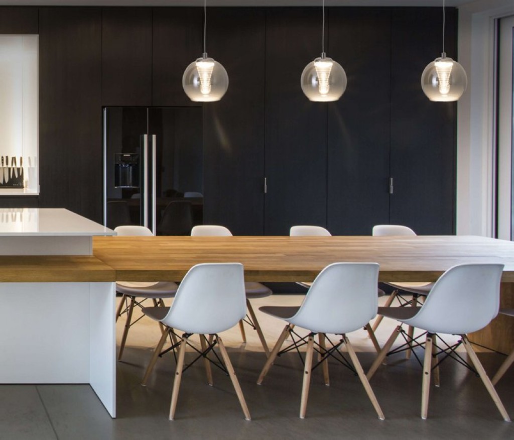 LED pendant lamp "vaso", pendant lamp made of metal and glass in anthracite, with firmly built -in LEDs, hanging lamp for dining room and living room with a Øvon 14.5 cm.