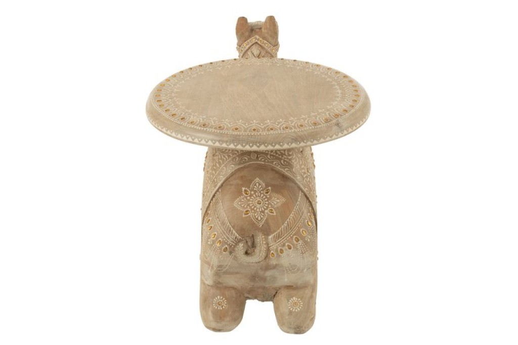 J-Line Side table Camel Mango Wood Naturel/White