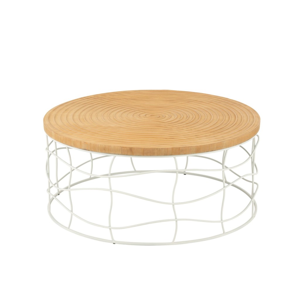 J-Line Salontafel Ijzer/Sparhout Naturel/Wit