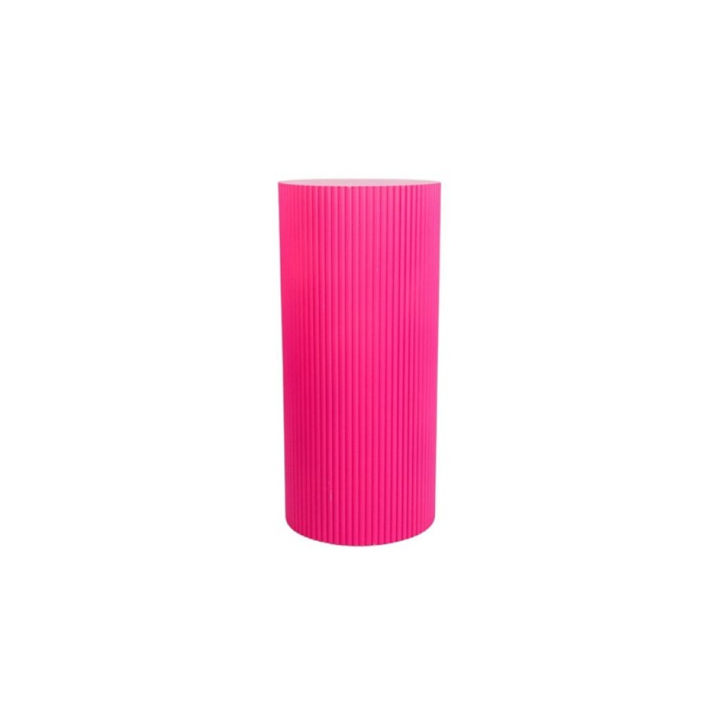Side Table / Pillar- Cylinder - MDF - Neon Pink - 30x65cm