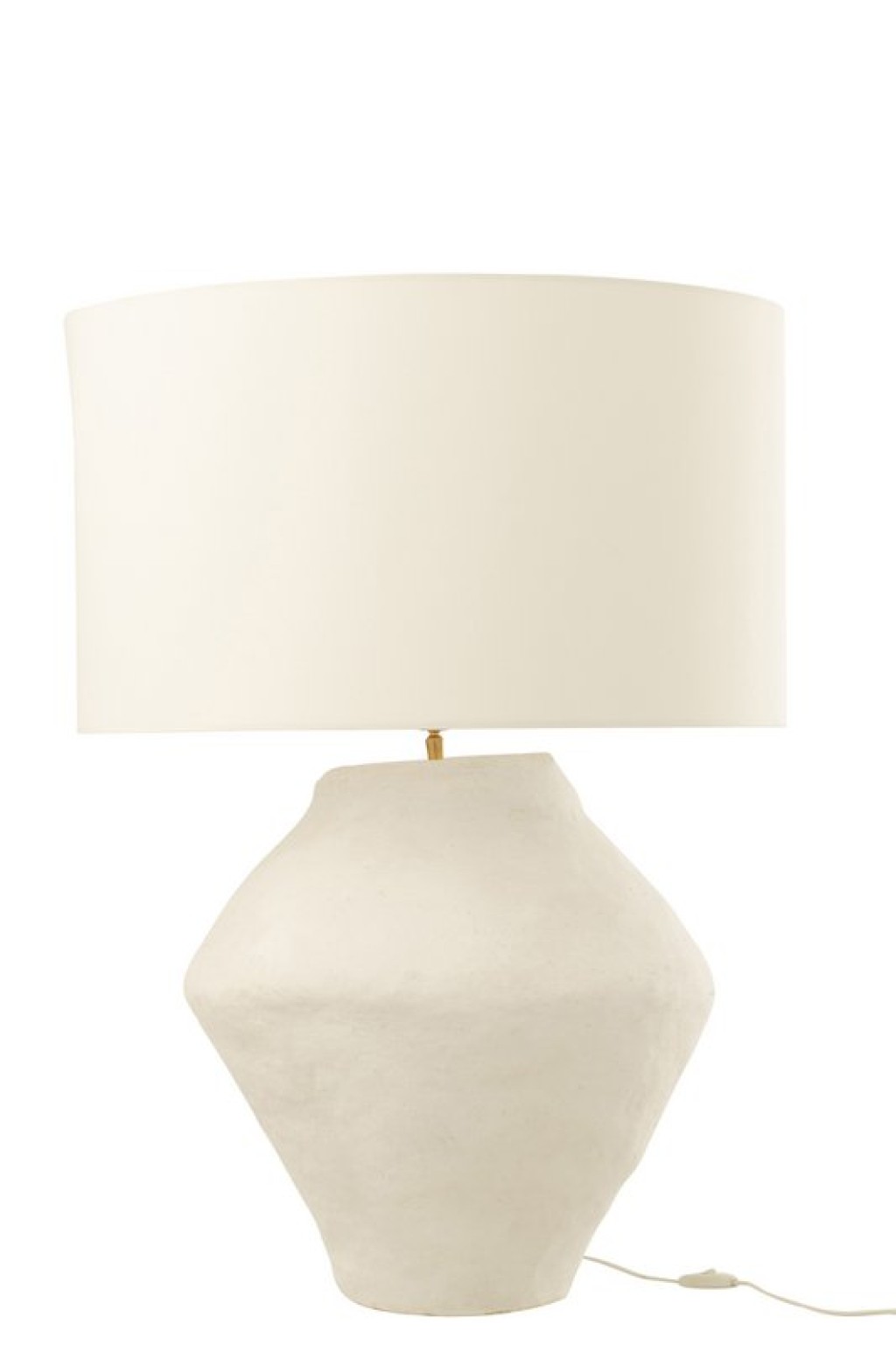 J-Line Lamp + Shade Pot Spinner Paper Mache White